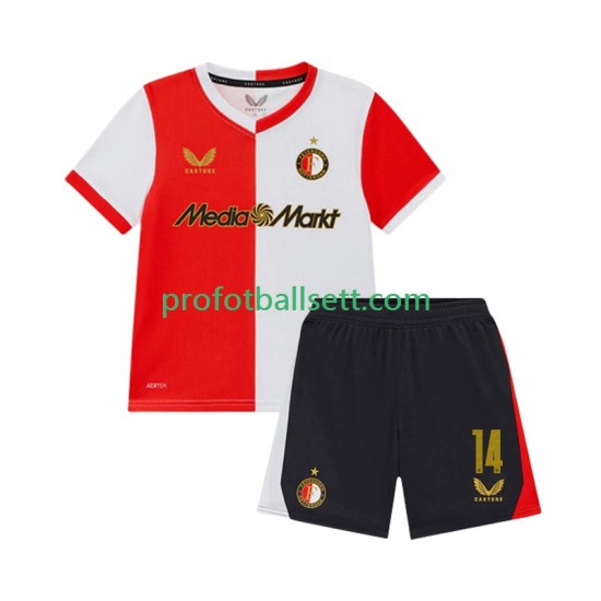 Fotballdrakt Feyenoord Rotterdam Sem Steijn 14 Barn Hjemmekit 2025-2026 Kortermet