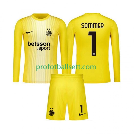 Fotballdrakt Inter Milan Keeper Yann Sommer 1 Barn Bortekit 2025-2026 Langermet