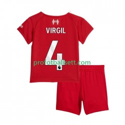 Fotballdrakt Liverpool Virgil van Dijk 4 Barn Hjemmekit 2025-2026 Kortermet
