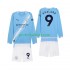 Fotballdrakt Manchester City Erling Haaland 9 Barn Hjemmekit 2025-2026 Langermet