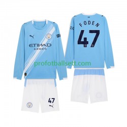 Fotballdrakt Manchester City Phil Foden 47 Barn Hjemmekit 2025-2026 Langermet