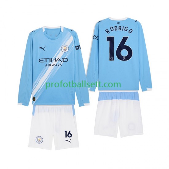 Fotballdrakt Manchester City Rodrigo Hernandez 16 Barn Hjemmekit 2025-2026 Langermet