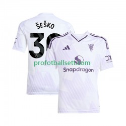 Fotballdrakt Manchester Utd Benjamin Sesko 30 Herre Bortekit 2025-2026 Kortermet