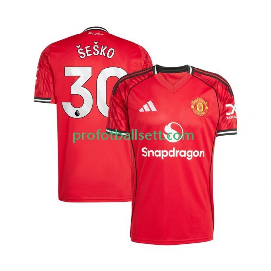 Fotballdrakt Manchester Utd Benjamin Sesko 30 Herre Hjemmekit 2025-2026 Kortermet