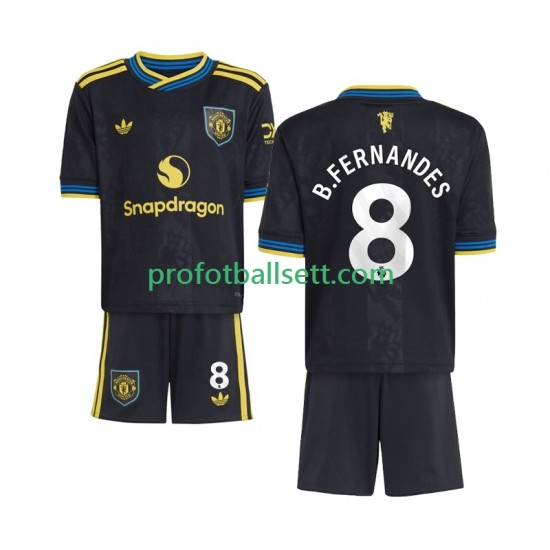 Fotballdrakt Manchester Utd Bruno Fernandes 8 Barn Tredjekit 2025-2026 Kortermet