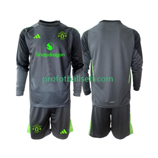 Fotballdrakt Manchester Utd Keeper Barn Bortekit 2025-2026 Langermet