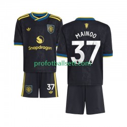 Fotballdrakt Manchester Utd Kobbie Mainoo 37 Barn Tredjekit 2025-2026 Kortermet