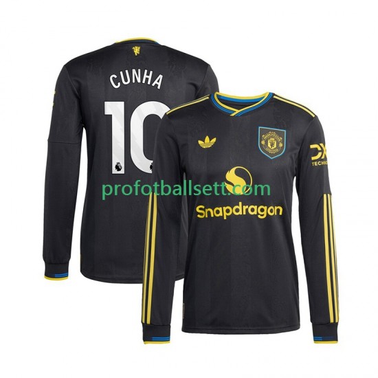 Fotballdrakt Manchester Utd Matheus Cunha 10 Herre Tredjekit 2025-2026 Langermet