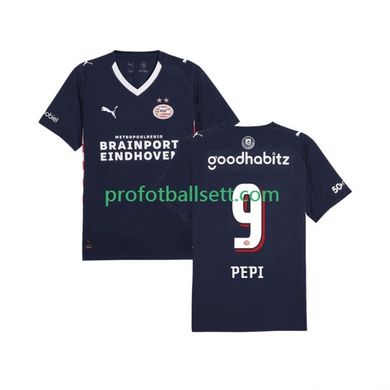Fotballdrakt PSV Eindhoven Ricardo Pepi 9 Herre Bortekit 2025-2026 Kortermet