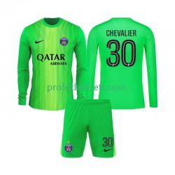 Fotballdrakt Paris Saint-Germain Keeper Lucas Chevalier 30 Barn Bortekit 2025-2026 Langermet