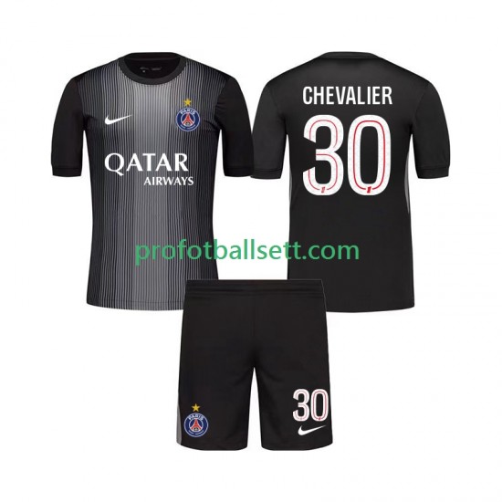 Fotballdrakt Paris Saint-Germain Keeper Lucas Chevalier 30 Barn Hjemmekit 2025-2026 Kortermet