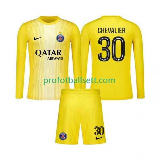 Fotballdrakt Paris Saint-Germain Keeper Lucas Chevalier 30 Barn Tredjekit 2025-2026 Langermet