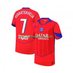 Fotballdrakt Paris Saint-Germain Khvicha Kvaratskhelia 7 Herre Tredjekit 2025-2026 Kortermet