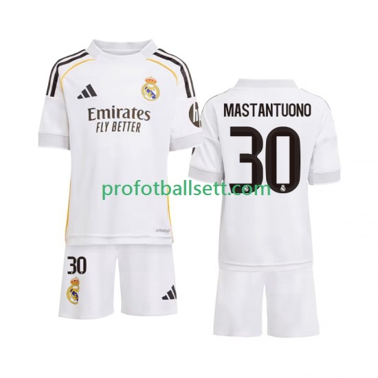 Fotballdrakt Real Madrid Mastantuono 30 Barn Hjemmekit 2025-2026 Kortermet