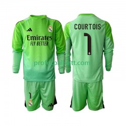 Fotballdrakt Real Madrid Thibaut Courtois 1 Barn Bortekit 2025-2026 Langermet