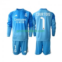 Fotballdrakt Real Madrid Thibaut Courtois 1 Barn Hjemmekit 2025-2026 Langermet