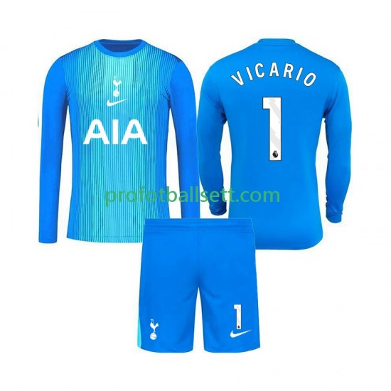 Fotballdrakt Tottenham Hotspur Keeper Guglielmo Vicario 1 Barn Bortekit 2025-2026 Langermet