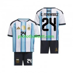 Fotballdrakt Argentina Enzo Fernandez 24 Barn Hjemmekit VM 2026 Kortermet