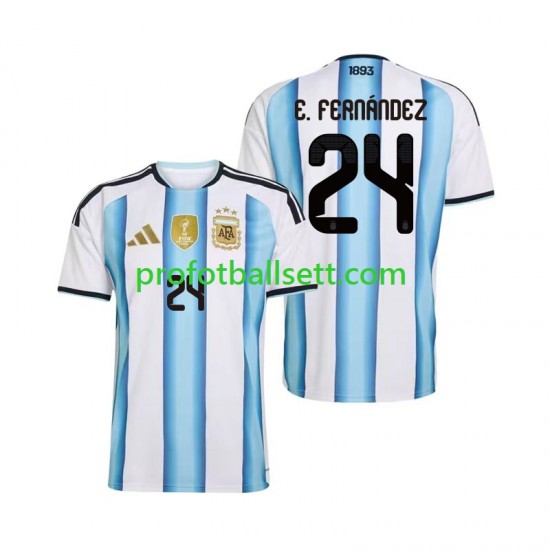 Fotballdrakt Argentina Enzo Fernandez 24 Herre Hjemmekit VM 2026 Kortermet
