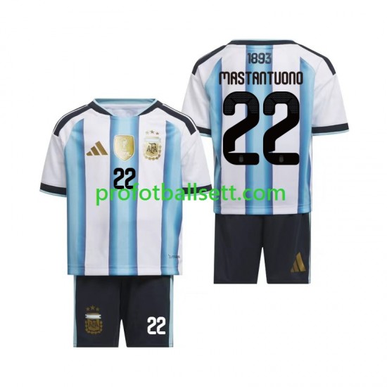 Fotballdrakt Argentina Franco Mastantuono 22 Barn Hjemmekit VM 2026 Kortermet