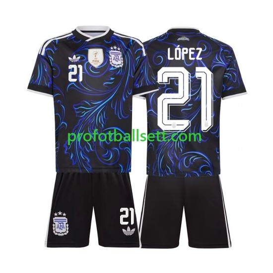 Fotballdrakt Argentina Jose Manuel Lopez 21 Barn Bortekit VM 2026 Kortermet