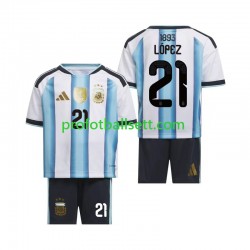 Fotballdrakt Argentina Jose Manuel Lopez 21 Barn Hjemmekit VM 2026 Kortermet