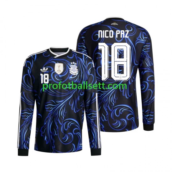 Fotballdrakt Argentina Nico Paz 18 Herre Bortekit VM 2026 Langermet