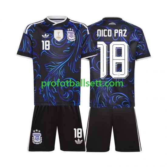 Fotballdrakt Argentina Nico Paz 18 Barn Bortekit VM 2026 Kortermet