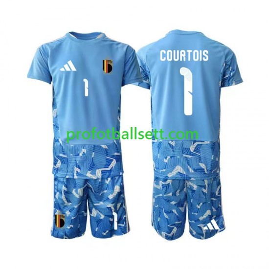 Fotballdrakt Belgia Keeper Thibaut Courtois 1 Barn Hjemmekit VM 2026 Kortermet