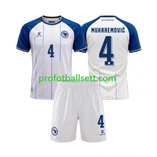 Fotballdrakt Bosnia og Herzegovina Tarik Muharemovic 4 Barn Bortekit VM 2026 Kortermet