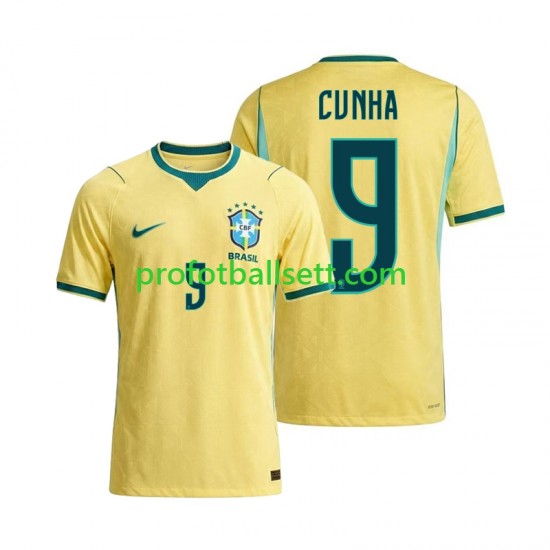 Fotballdrakt Brasil Matheus Cunha 9 Herre Hjemmekit VM 2026 Kortermet