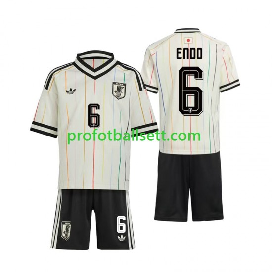 Fotballdrakt Japan Wataru Endo 6 Barn Bortekit VM 2026 Kortermet