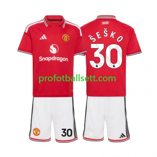 Fotballdrakt Manchester Utd Benjamin Sesko 30 Barn Hjemmekit 2026-2027 Kortermet