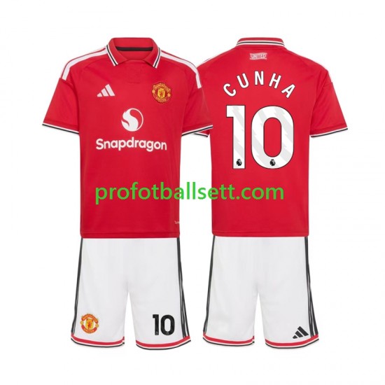 Fotballdrakt Manchester Utd Matheus Cunha 10 Barn Hjemmekit 2026-2027 Kortermet
