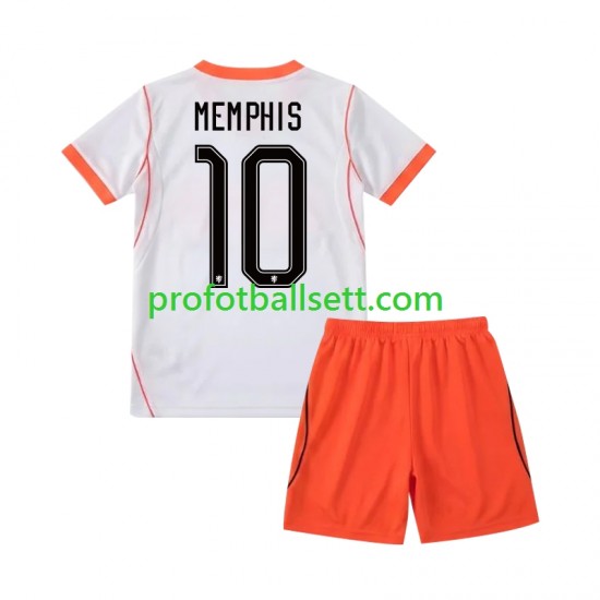 Fotballdrakt Nederland Memphis Depay 10 Barn Bortekit VM 2026 Kortermet