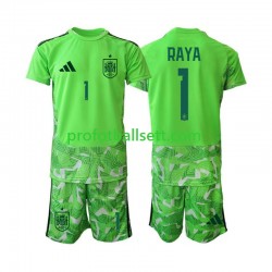 Fotballdrakt Spania Keeper David Raya 1 6th Green color Barn VM 2026 Kortermet