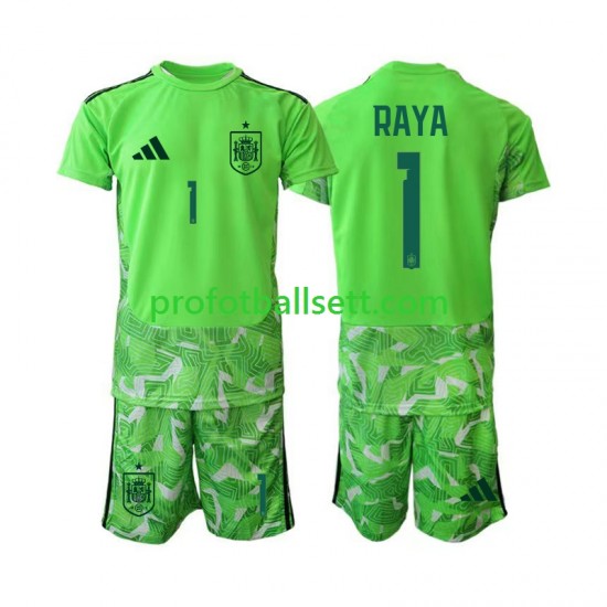 Fotballdrakt Spania Keeper David Raya 1 6th Green color Barn VM 2026 Kortermet