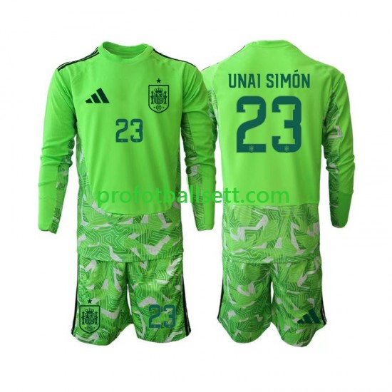 Fotballdrakt Spania Keeper Unai Simon 23 6th Green color Barn VM 2026 Langermet