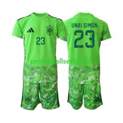 Fotballdrakt Spania Keeper Unai Simon 23 6th Green color Barn VM 2026 Kortermet