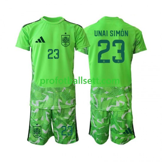 Fotballdrakt Spania Keeper Unai Simon 23 6th Green color Barn VM 2026 Kortermet