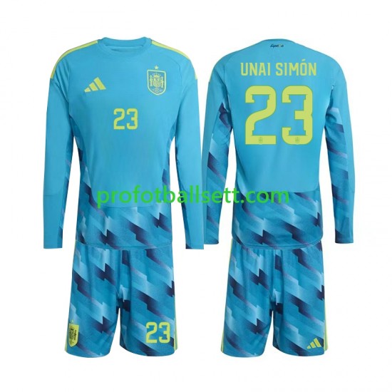 Fotballdrakt Spania Keeper Unai Simon 23 Barn Hjemmekit VM 2026 Langermet