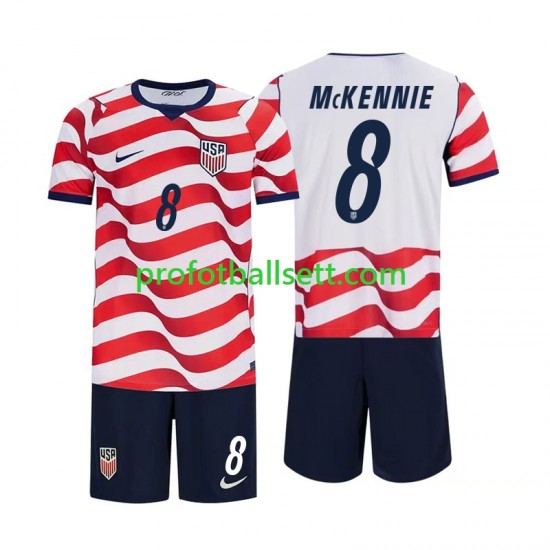 Fotballdrakt USA Weston McKennie 8 Barn Hjemmekit VM 2026 Kortermet