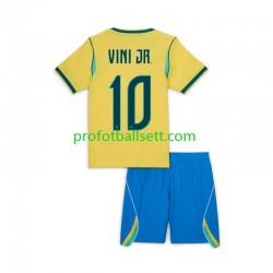 Fotballdrakt Brasil Vinicius Junior 10 Barn Hjemmekit VM 2026 Kortermet