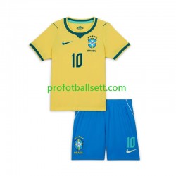Fotballdrakt Brasil Vinicius Junior 10 Barn Hjemmekit VM 2026 Kortermet