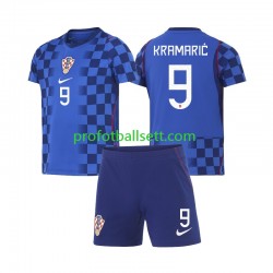 Fotballdrakt Kroatia Andrej Kramaric 9 Barn Bortekit VM 2026 Kortermet