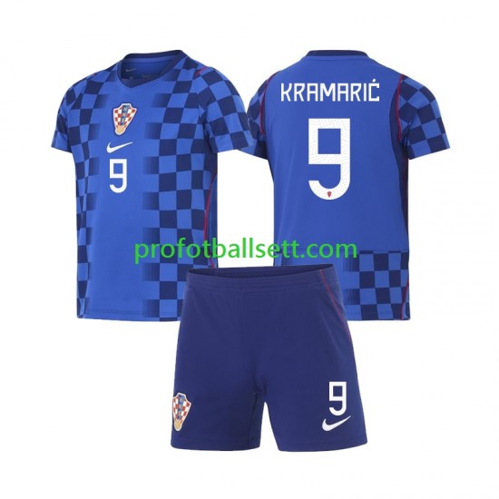 Fotballdrakt Kroatia Andrej Kramaric 9 Barn Bortekit VM 2026 Kortermet