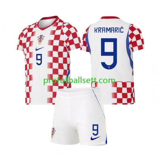 Fotballdrakt Kroatia Andrej Kramaric 9 Barn Hjemmekit VM 2026 Kortermet