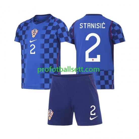 Fotballdrakt Kroatia Josip Stanisic 2 Barn Bortekit VM 2026 Kortermet