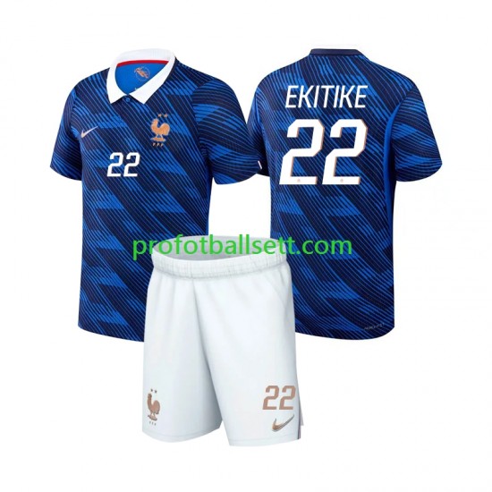 Fotballdrakt Frankrike Hugo Ekitike 22 Barn Hjemmekit VM 2026 Kortermet