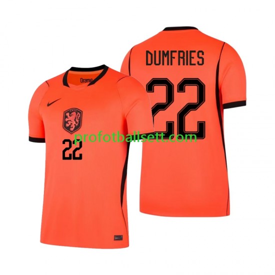 Fotballdrakt Nederland Denzel Dumfries 22 Herre Hjemmekit VM 2026 Kortermet